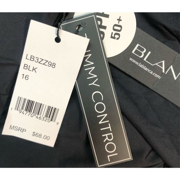 La Blanca Standard Island Goddess Cinch Back High Waist Bottom Size 16 Black - Picture 5 of 6